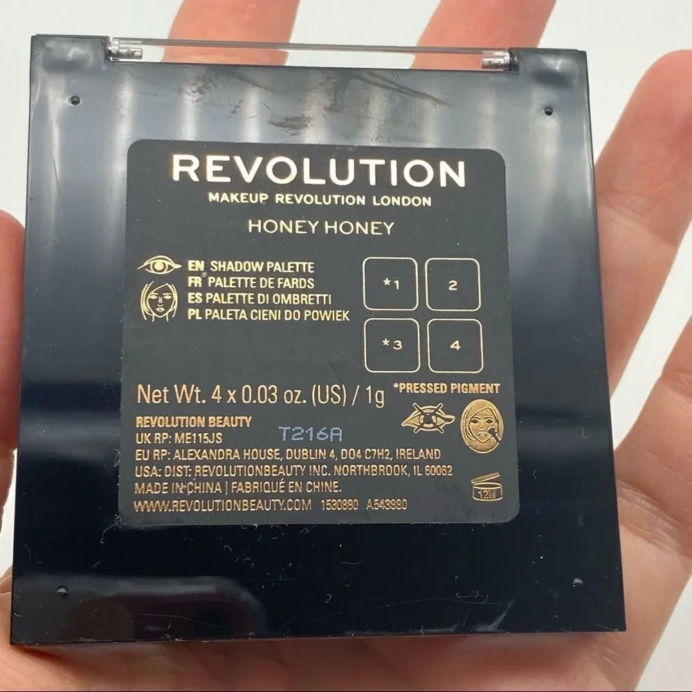 New Revolution Beauty London Honey Honey Shadow‎ palette new metallic